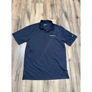 Nike Golf Dri-Fit Tour Performance Polo Shirt M Navy Blue Emergi-Lit Club Logo C
